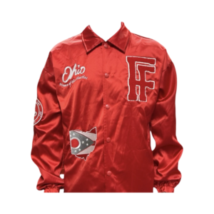 Red Ohio Home Of The Hustle Satin Field Jacket